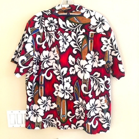 Vintage Barkcloth RJC Ltd Hawaiian Shirt in Large Made in Hawaii USA Aloha Shirt - Picture 3 of 5